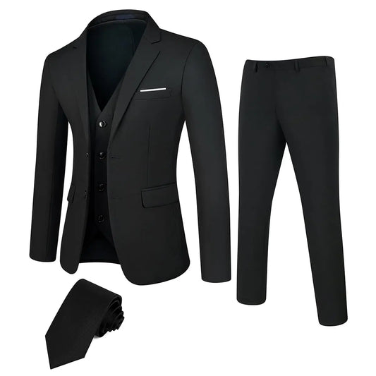 TweedLad Mens Business Suit Set Groomsmen Jacket And Trousers