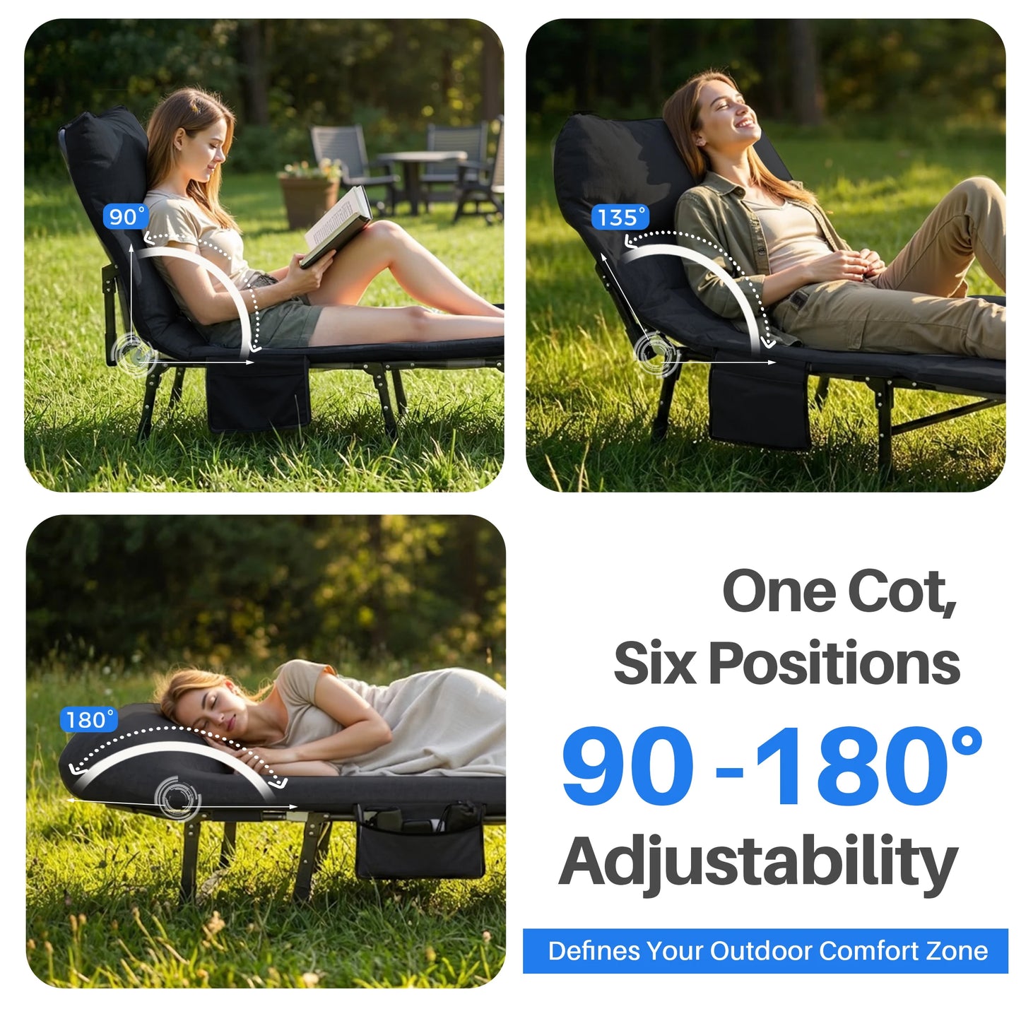 JHK Folding Camping Bed With Mattress Lightweight Cot Supports 450Lb