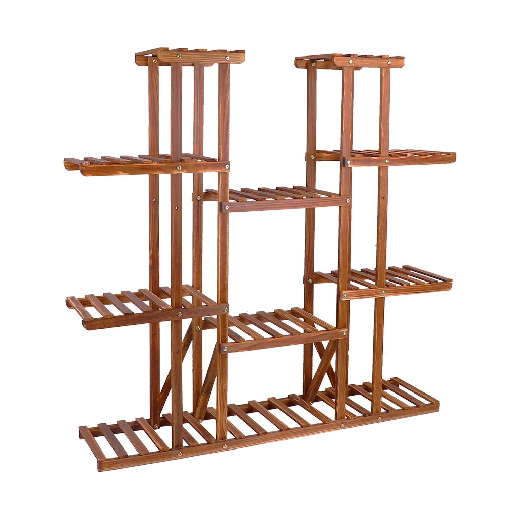 Wisfor Wood Multi Tier Plant Stand For Indoor Outdoor Decor
