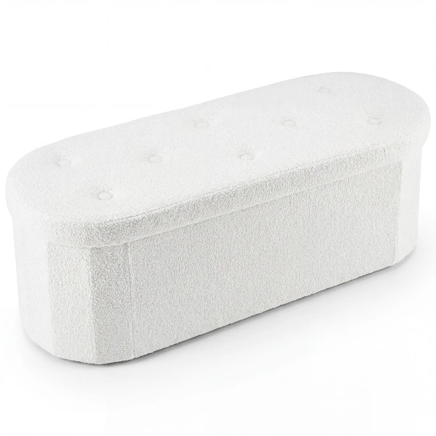 MCQ Faux Fur Folding Storage Ottoman Footrest For Bedroom