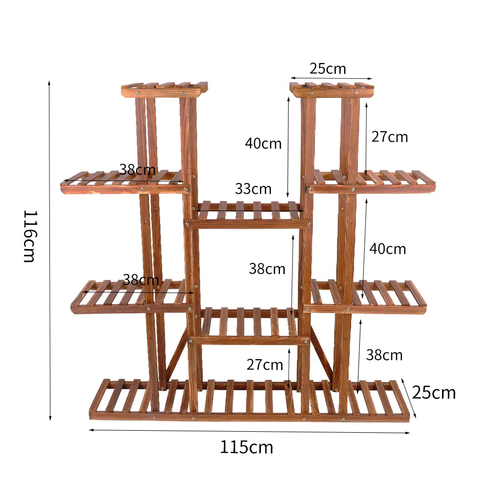 Wisfor Wood Multi Tier Plant Stand For Indoor Outdoor Decor