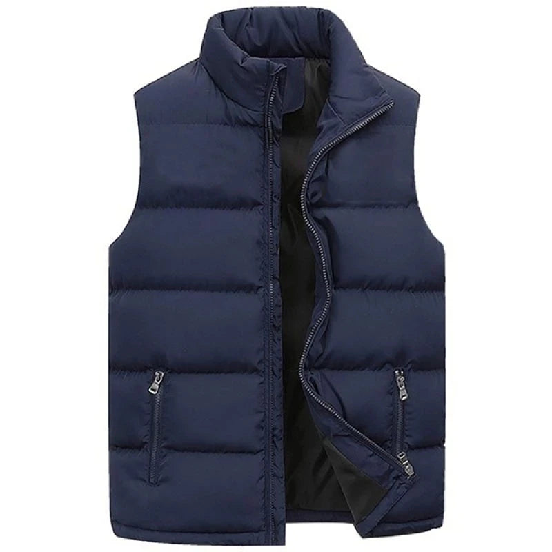 Aiwetin Mens Vest Jacket Warm Sleeveless Waterproof Zipper Coat