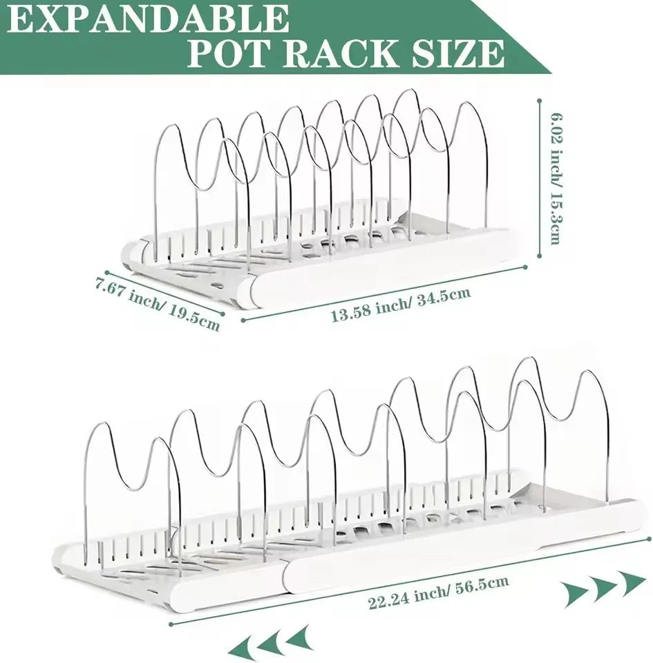 Heavy Duty Pull Out Pot Lid Organizer Rack For Cabinets