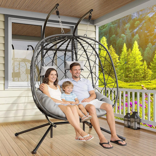 Egg Chair With Stand Outdoor Rattan Wicker Hammock Chair