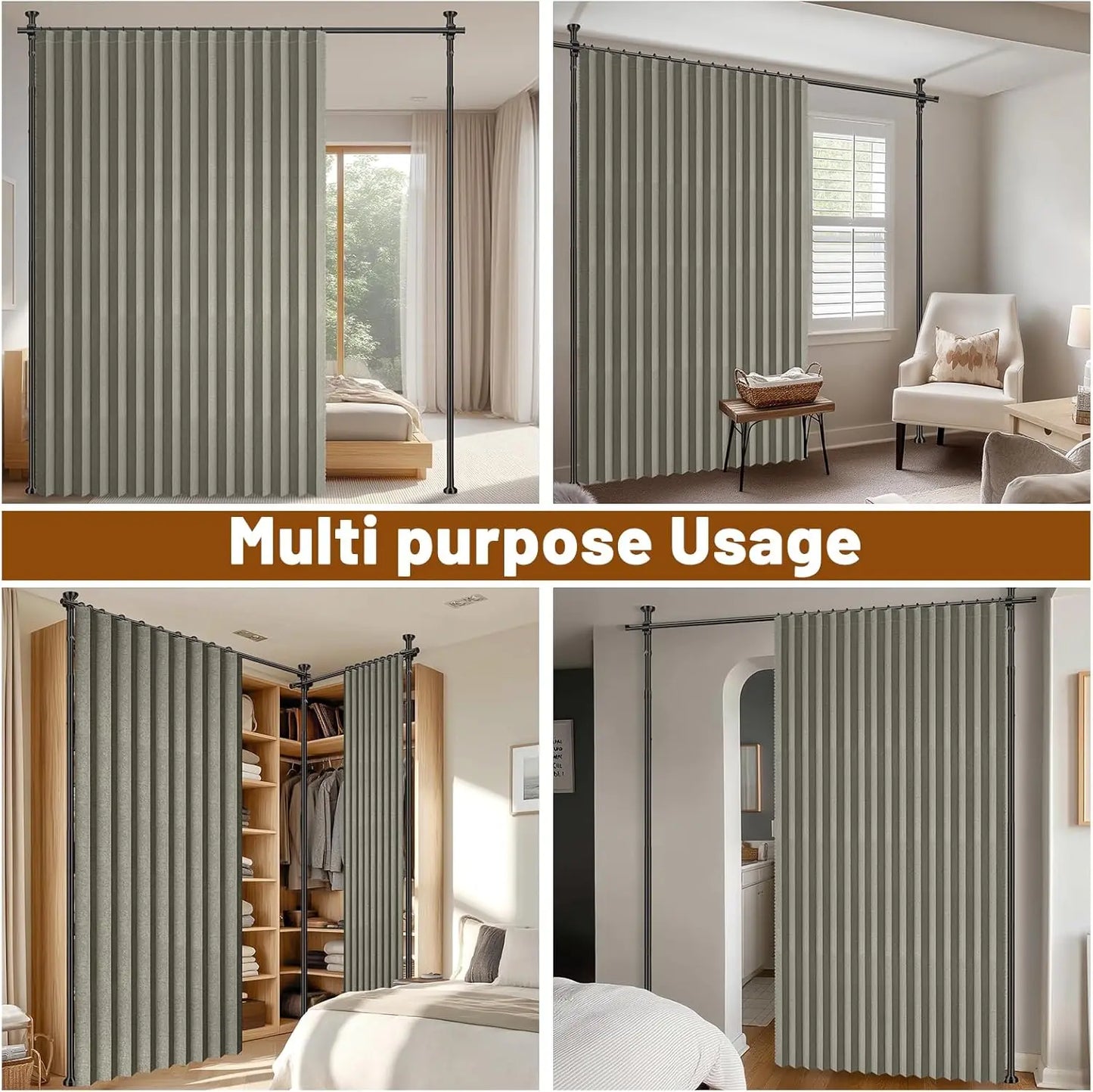 Privacy Curtains For Room Divider With Blackout And Soundproof