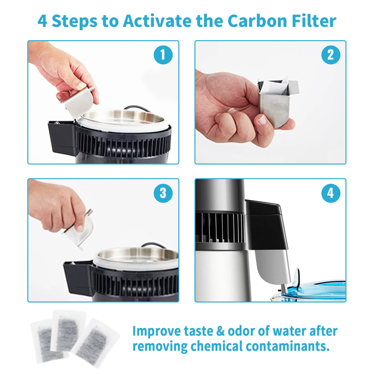 SucceBuy Touch Screen Water Distiller Purifier With 5 Stage Filtration