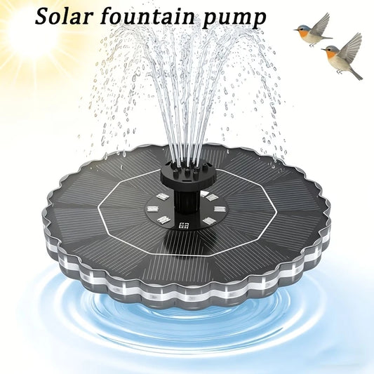 Solar Fountain With LED Lights And Battery For Garden Pond