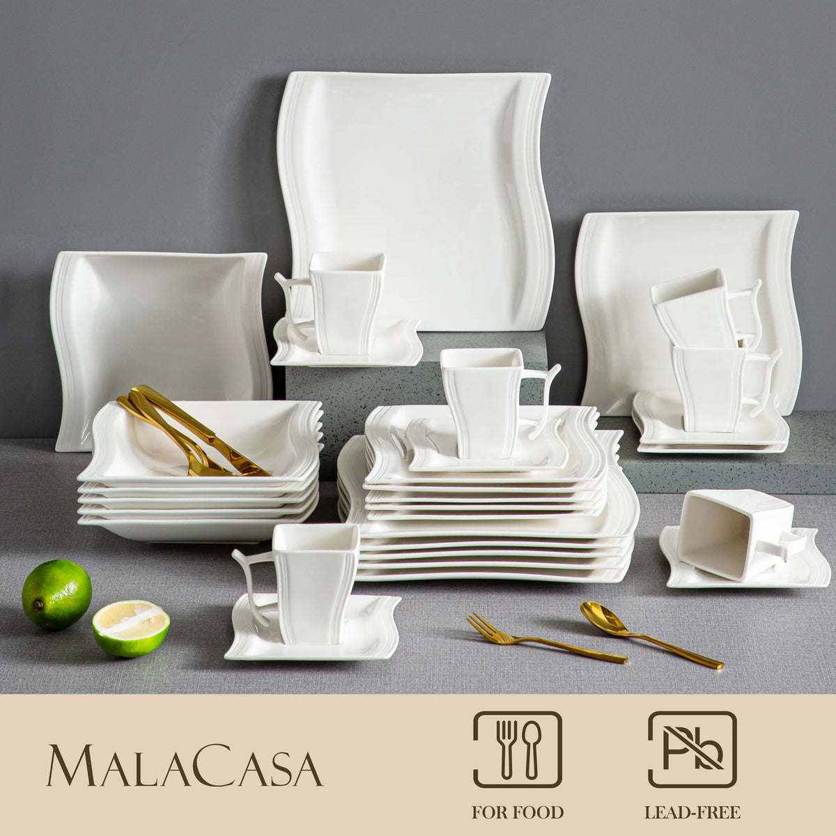 MALACASA Flora Porcelain Dinnerware Set for Elegant Table Settings