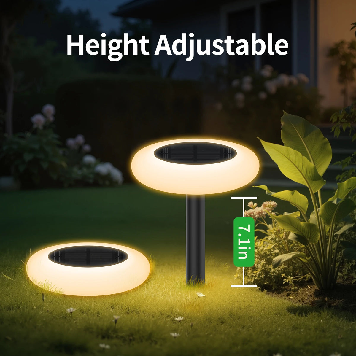 Intelamp Outdoor Solar Pathway Lights With Dusk To Dawn LED