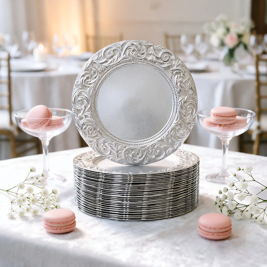 Reusable Round Charger Plates Set For Wedding And Party Decor