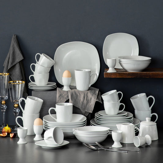 Malacasa 50 Piece Porcelain Dinner Set With Bowls And Mugs