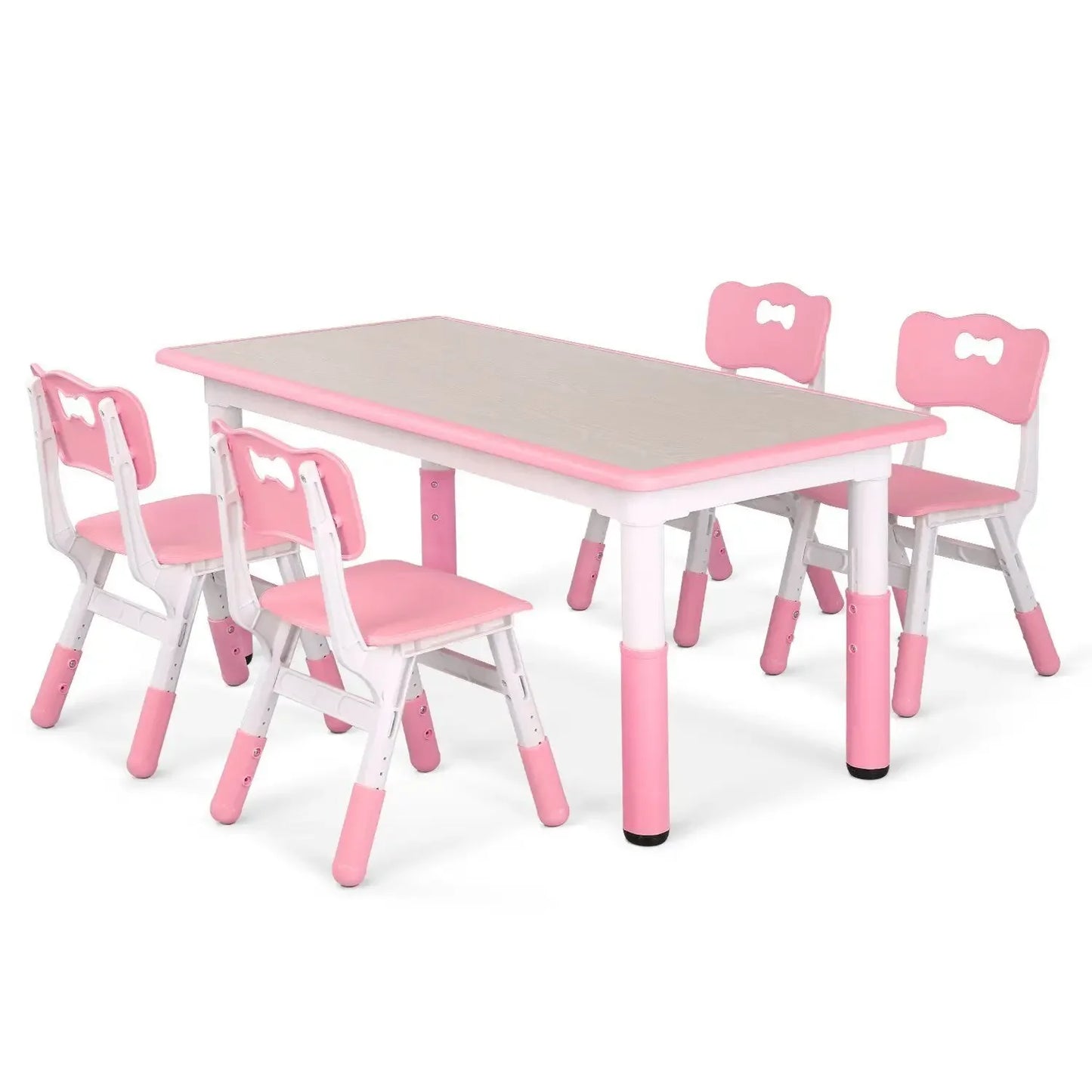 AuAg Kids Table And 4 Chairs Set Height Adjustable Graffiti