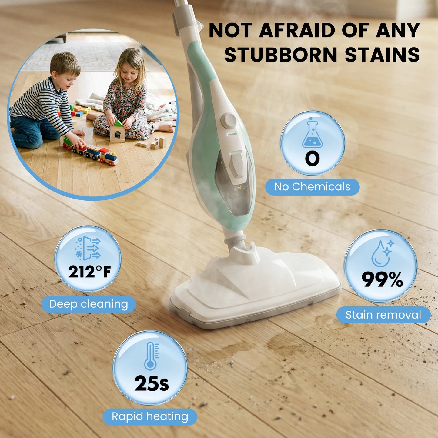 10-In-1 Steam Mop 1550W Detachable Handheld Cleaner