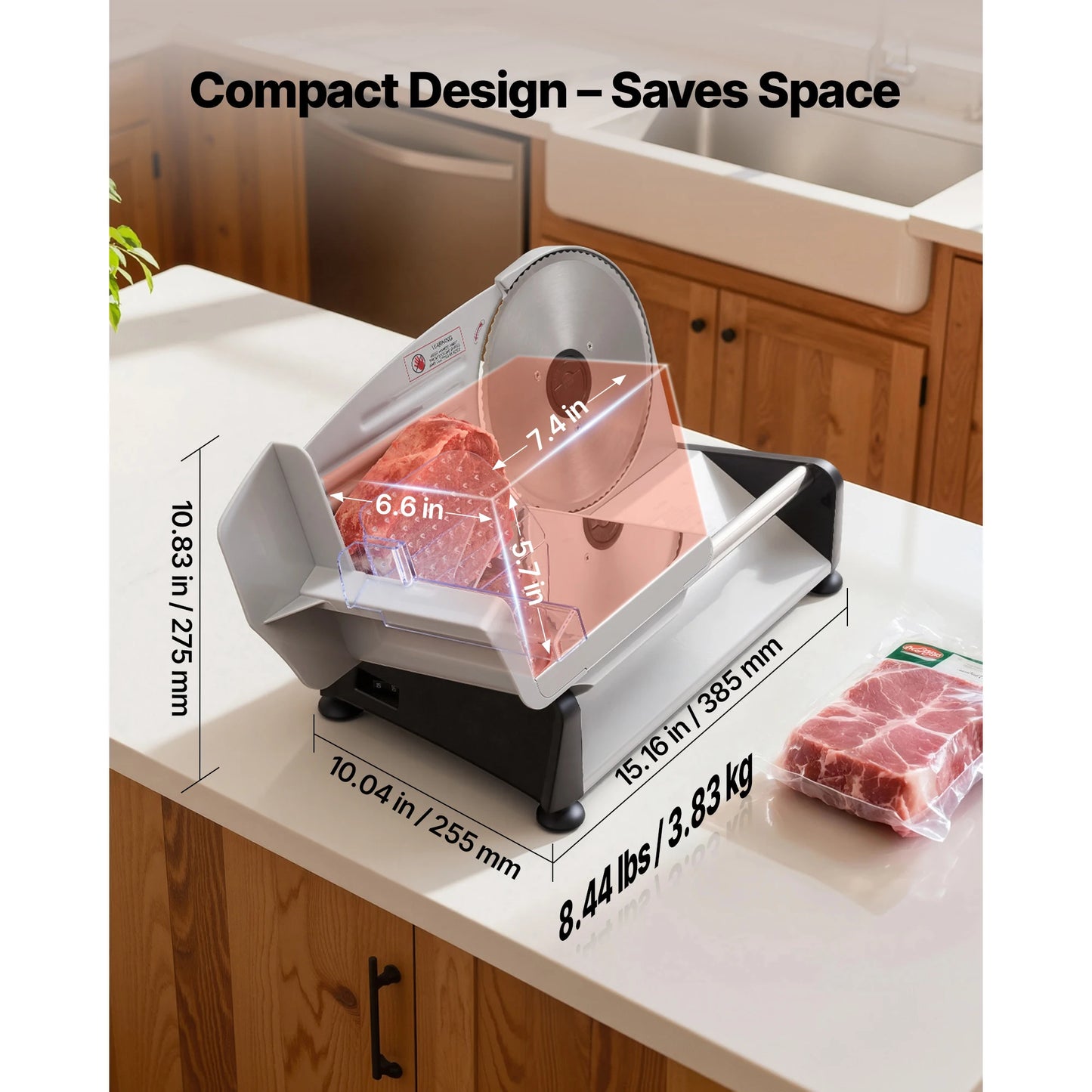 SucceBuy Electric Meat Slicer With Dual Stainless Blades