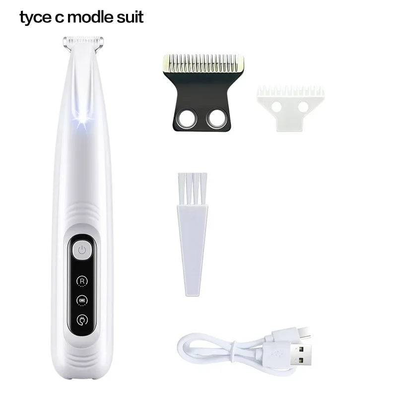 Dog Paw Trimmer With LED Light And Display Waterproof Grooming