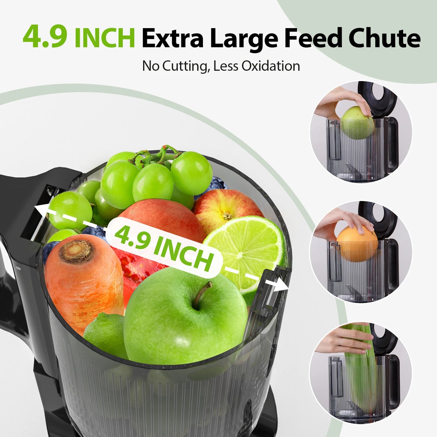 Aeitto Cold Press Juicer 50 Rpm Low Speed Whole Fruit