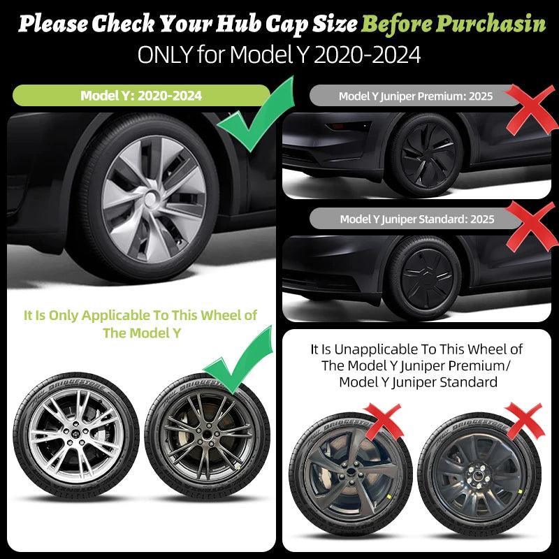 MOTENIO 4Pcs Arachnid Web Hub Caps for Tesla Model Y