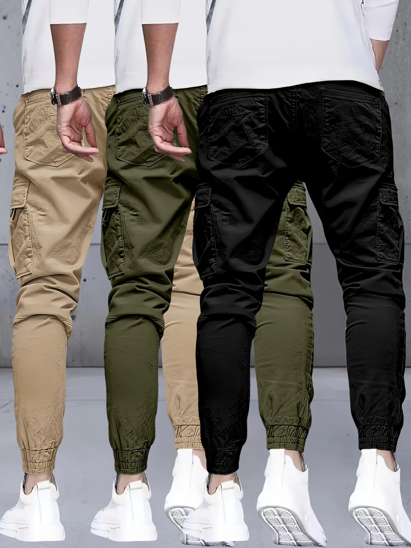 Winthunder Men 3 Piece Pants Set Regular Sport Work Trousers