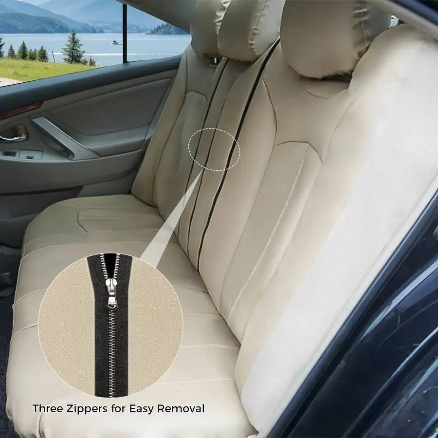 PVC Car Seat Covers for 5 Seats With Backrest Zipper