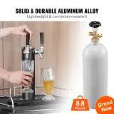 SucceBuy 5 Lbs Aluminum CO2 Tank Grey CGA320 Valve