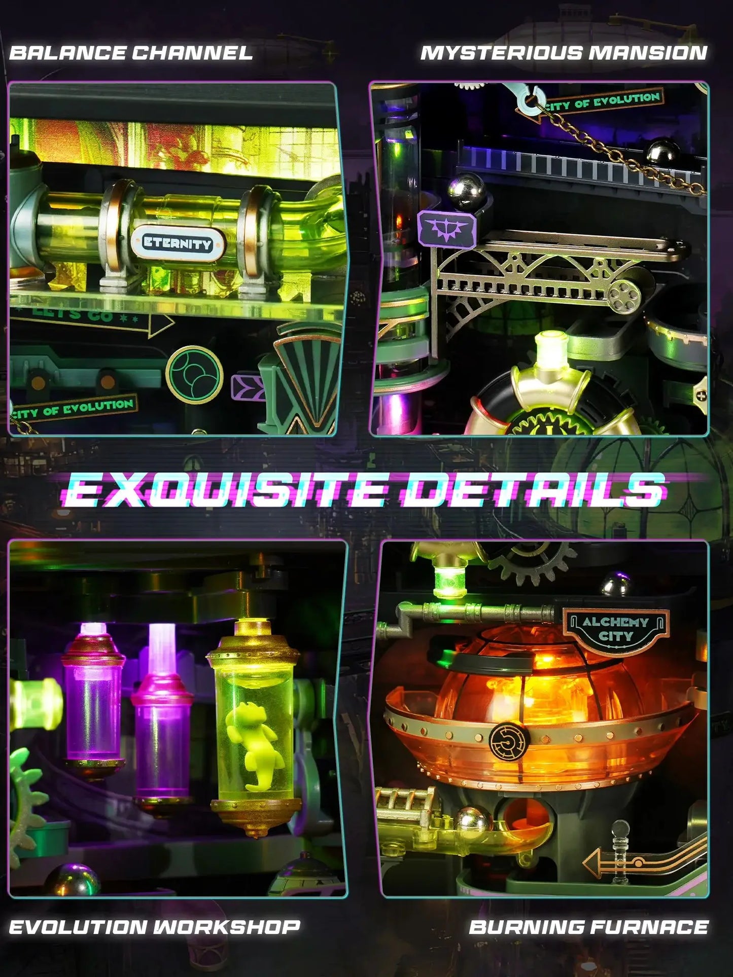 ROKR Pinball Track Model Assembly Set Alchemy City 3D Puzzle