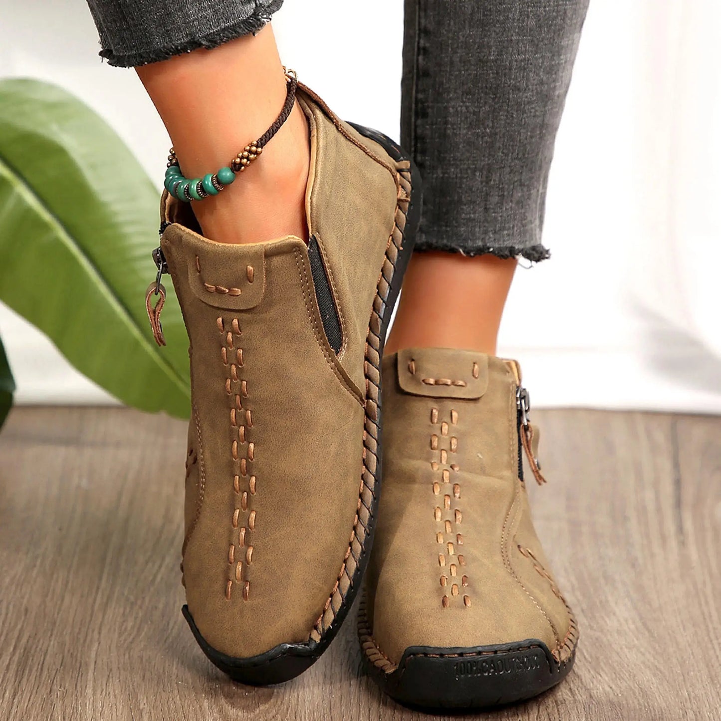 Womens Slip On Lightweight Casual Ankle Boots For Walking