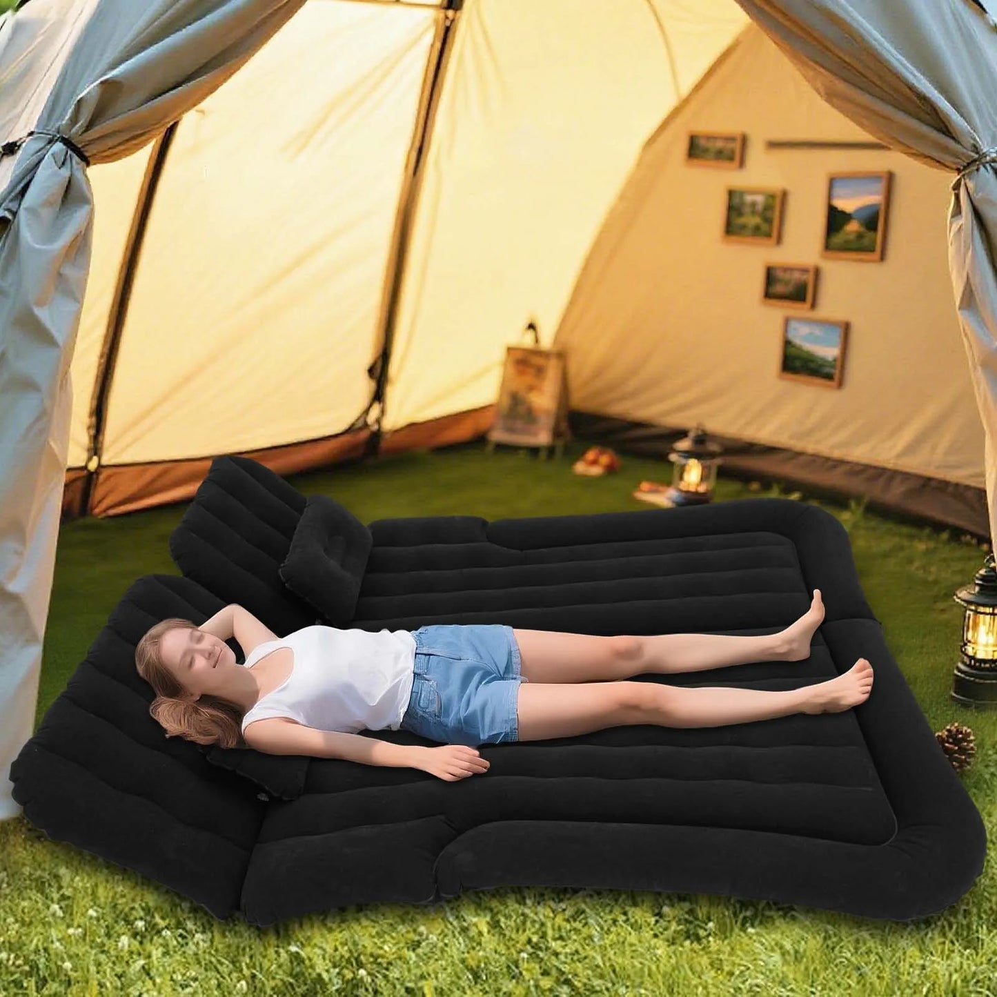 SUV Air Mattress With Pillows For Car Travel And Camping