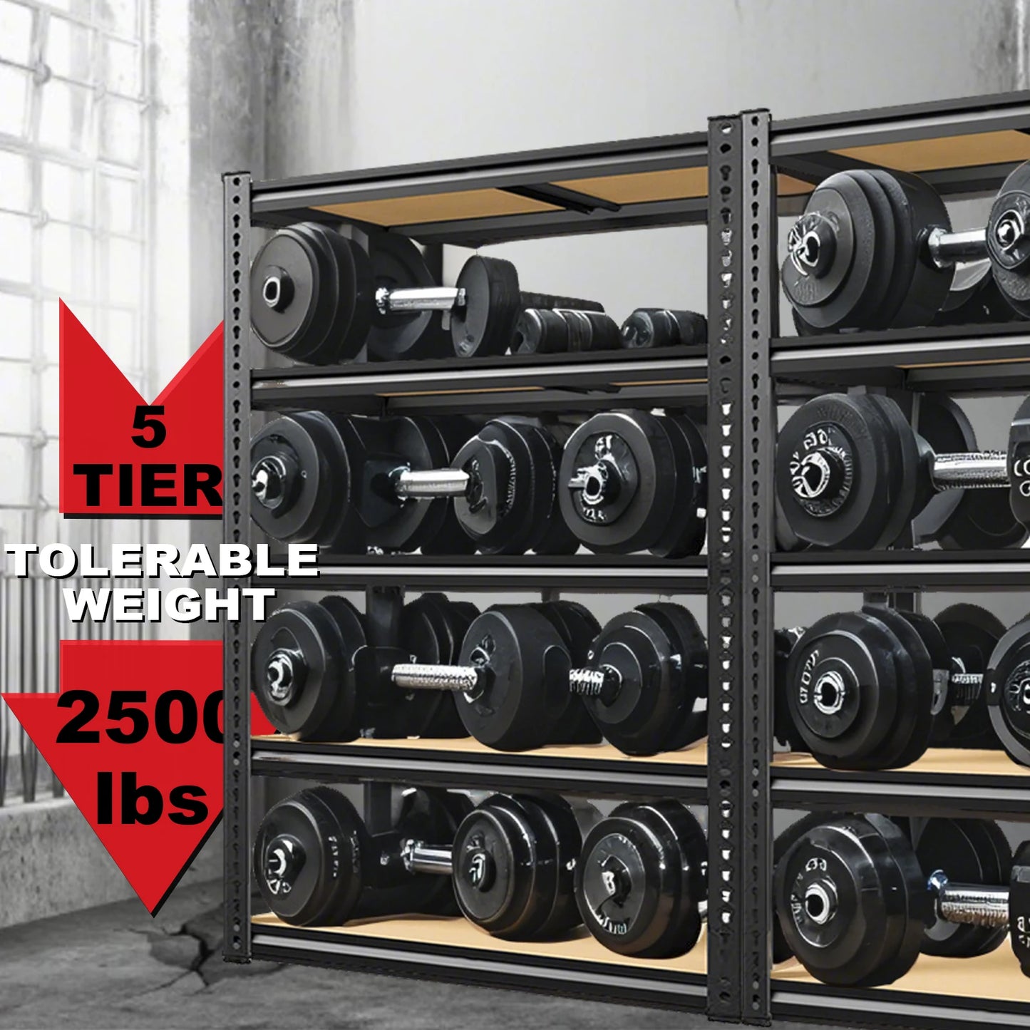 Heavy Duty Garage Shelving 2000 Lbs Capacity Adjustable Steel Racks