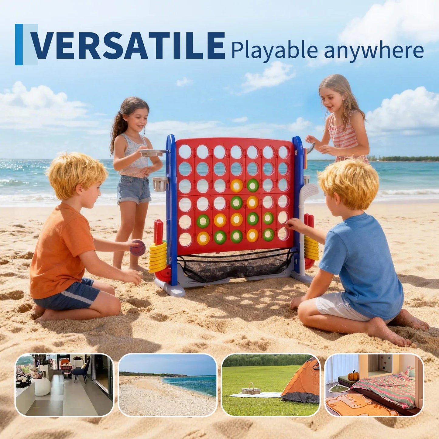 4-In-1 GiantConnect Game Set Outdoor Family Fun Party