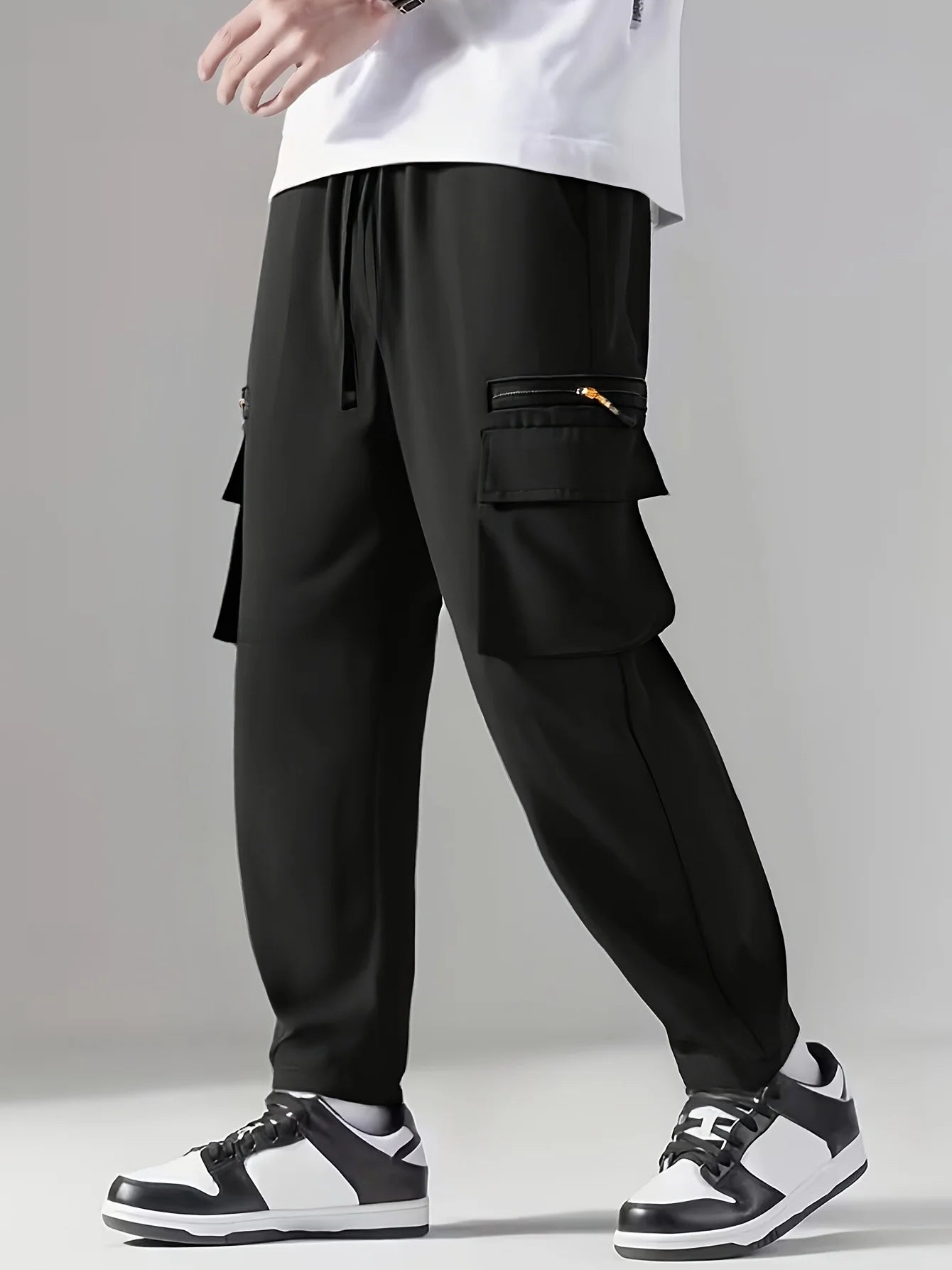 Winthunder Men Regular Outdoor Pants With Multi Pocket Drawstring Waist