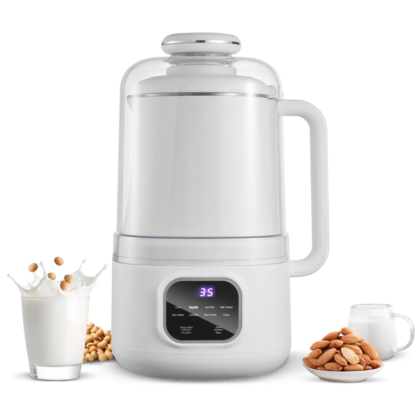SucceBuy 8-in-1 Nut Milk Maker Self-Cleaning Soy Oat Beverage Maker