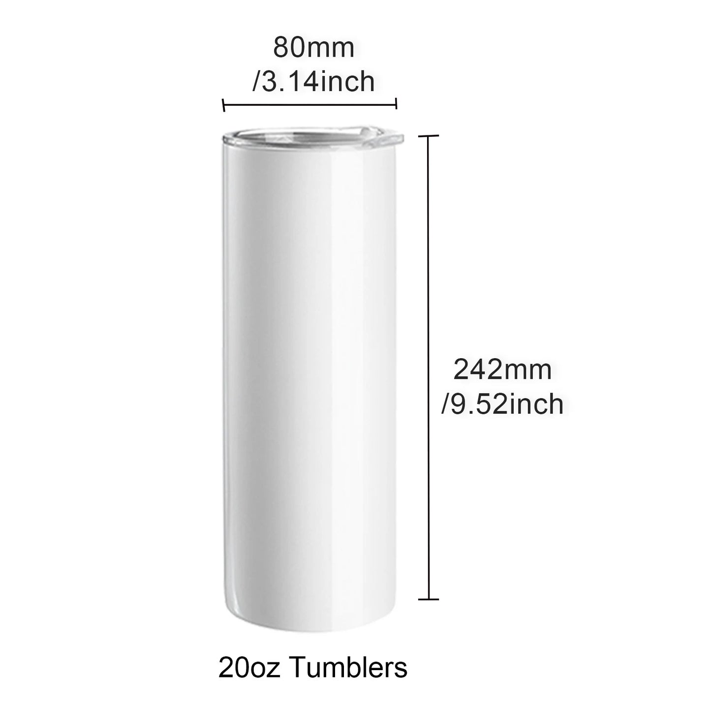 SucceBuy Stainless Steel Straight Sublimation Tumblers Blank Heat Transfer