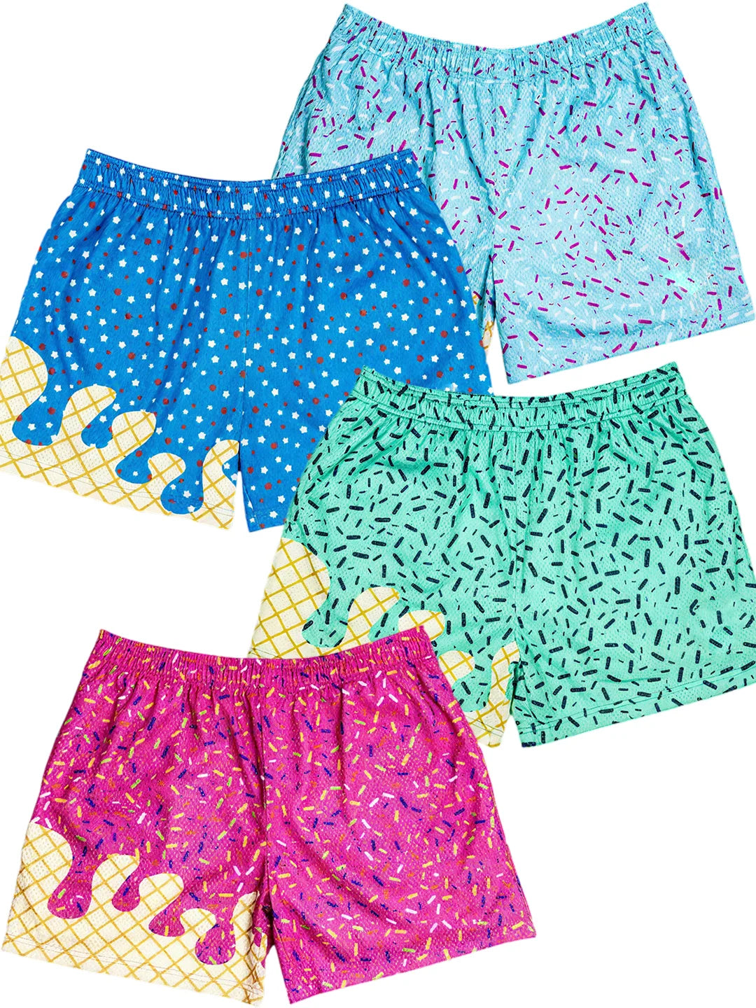 Ice Cream Print Casual Shorts For Golf Running Beach Activities