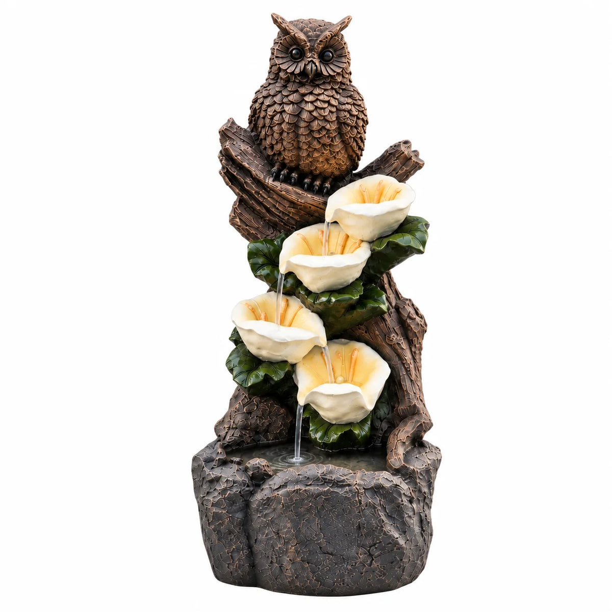 YOYTOP Stone Garden Water Fountain With Built In LED Lighting