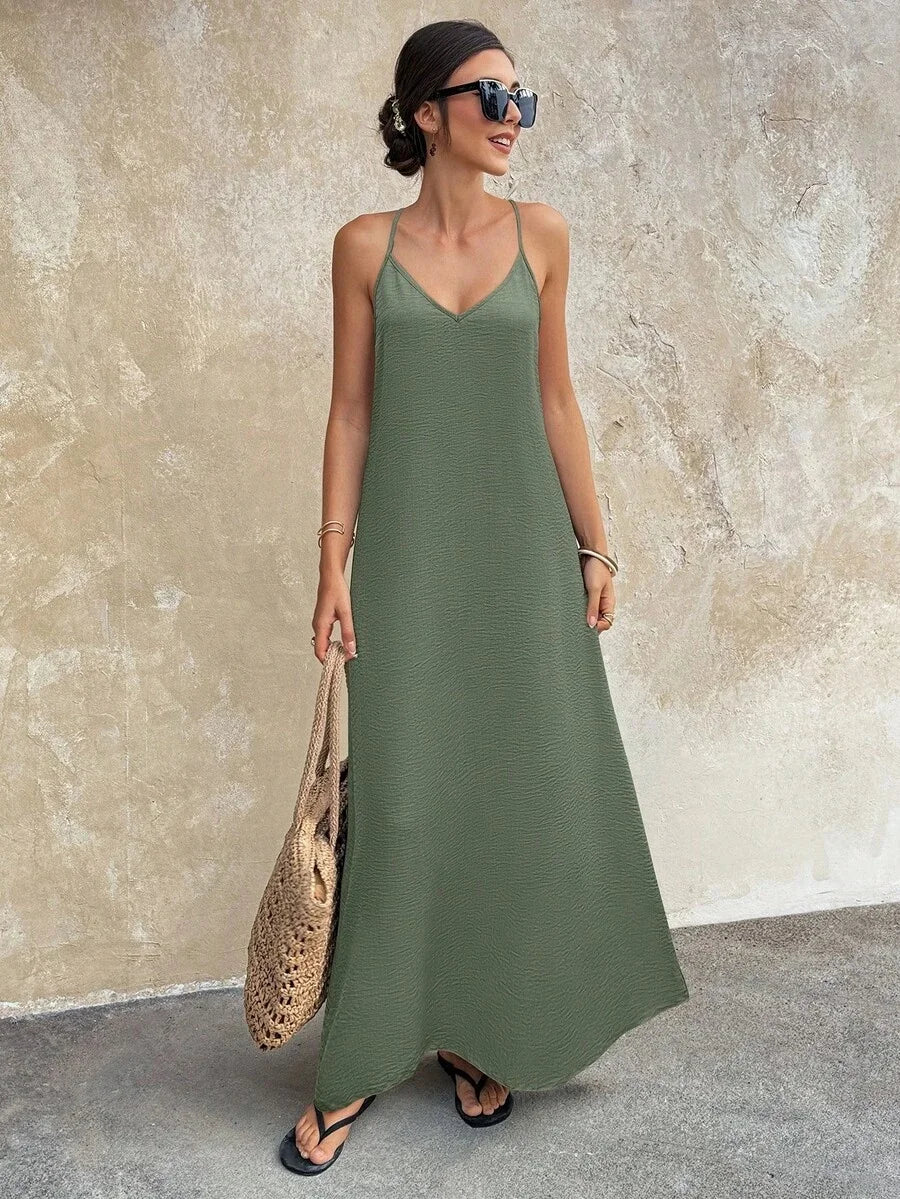 Elegant Polyester Strapless Long Backless Dress For Women