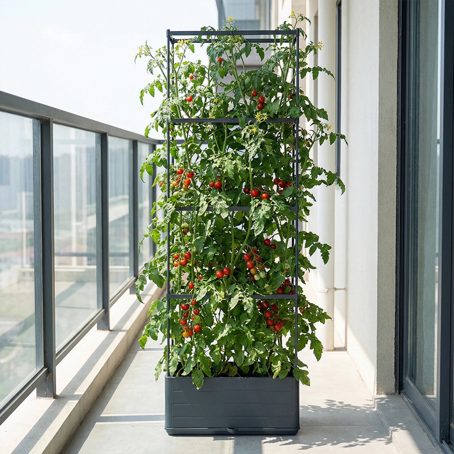 Raised Garden Bed Planter With Trellis Self Watering System