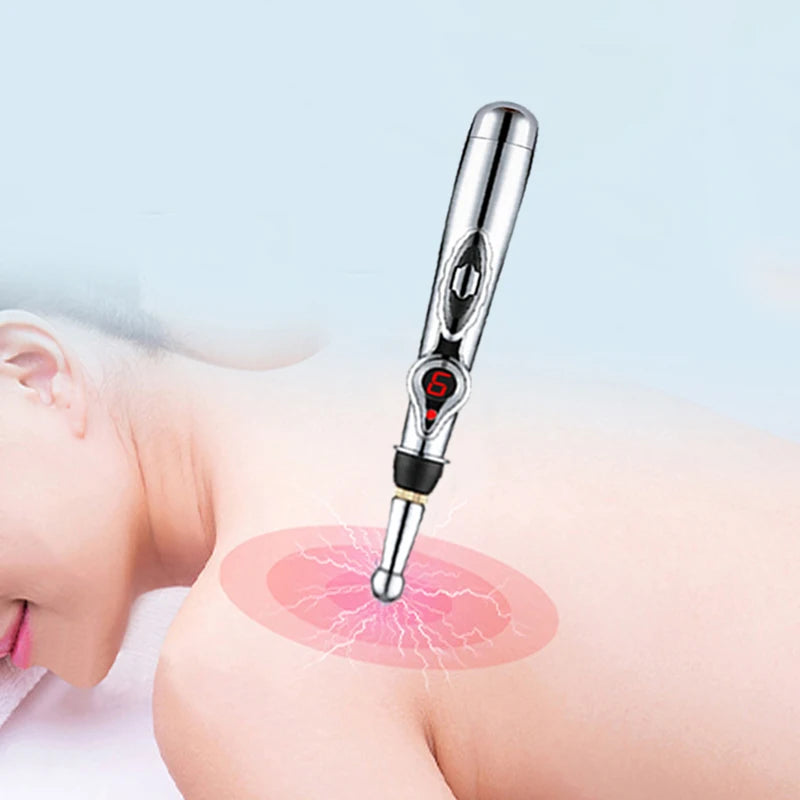 Electronic Acupuncture Pen With Three Massage Heads And Point Finder