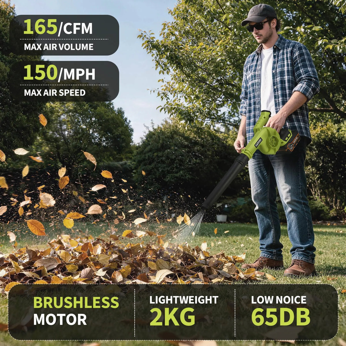HiMISS Cordless Brushless Leaf Blower For Lawn And Patio