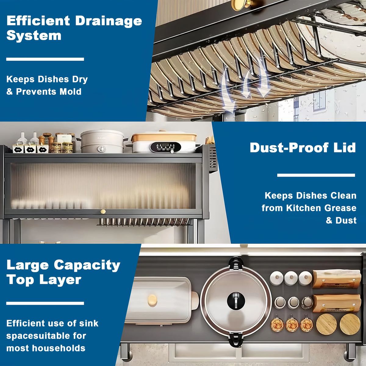 Stainless Steel Kitchen Sink Drying Rack With Space Saving Design