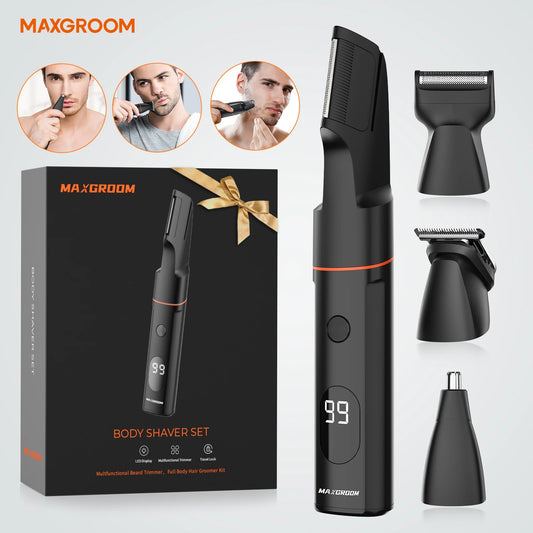 MAXGROOM 4 In 1 Body Hair Shaver Kit IPX6 Waterproof