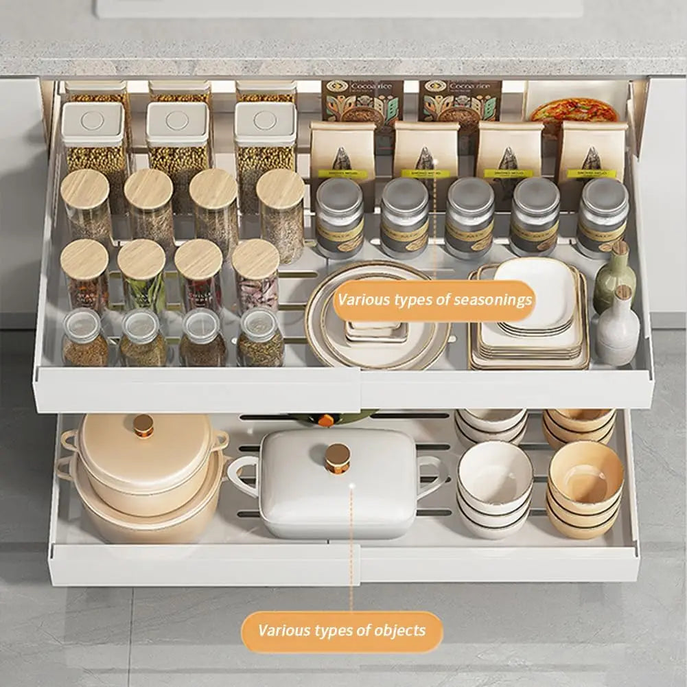 Garvee Adjustable Pull Out Cabinet Organizer With Tool Free Installation