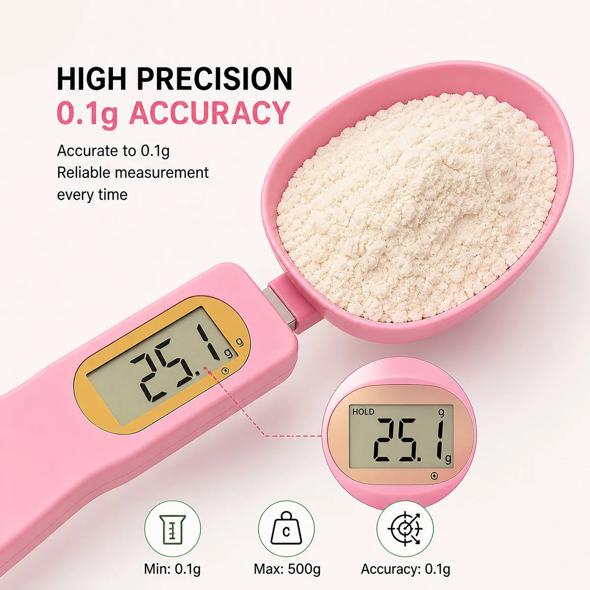 Digital Measuring Spoon Scale With LCD Display For Kitchen Cooking
