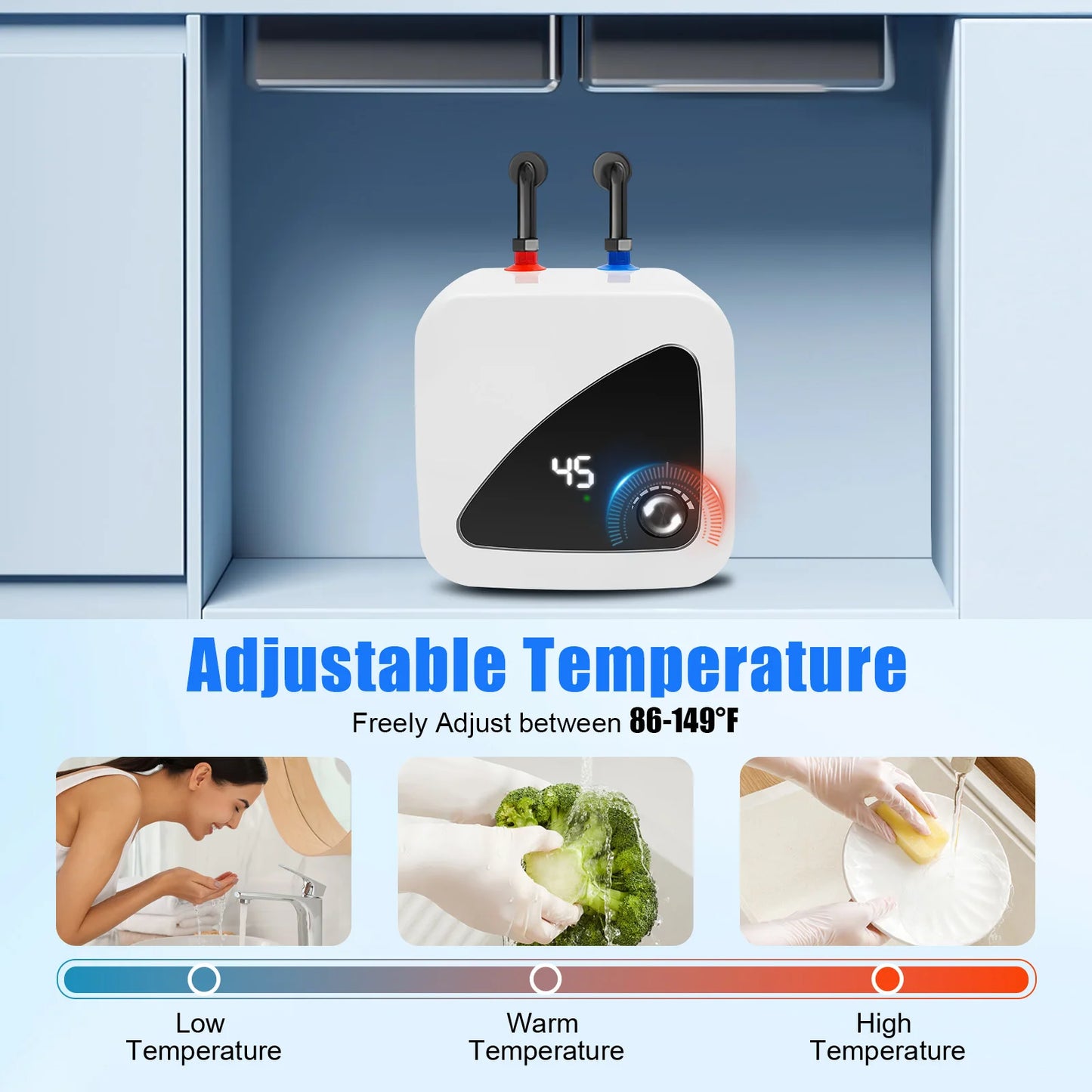 Newest Water Heater Electric Instant Hot Under Sink 1500W 110V
