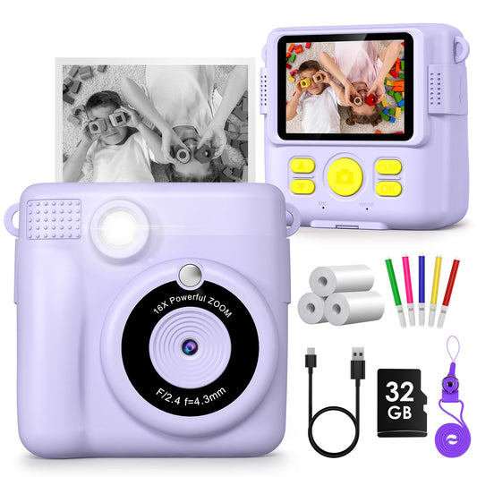 DIAMOOKY CN Kids Digital Camera 1080P Instant Print Toy