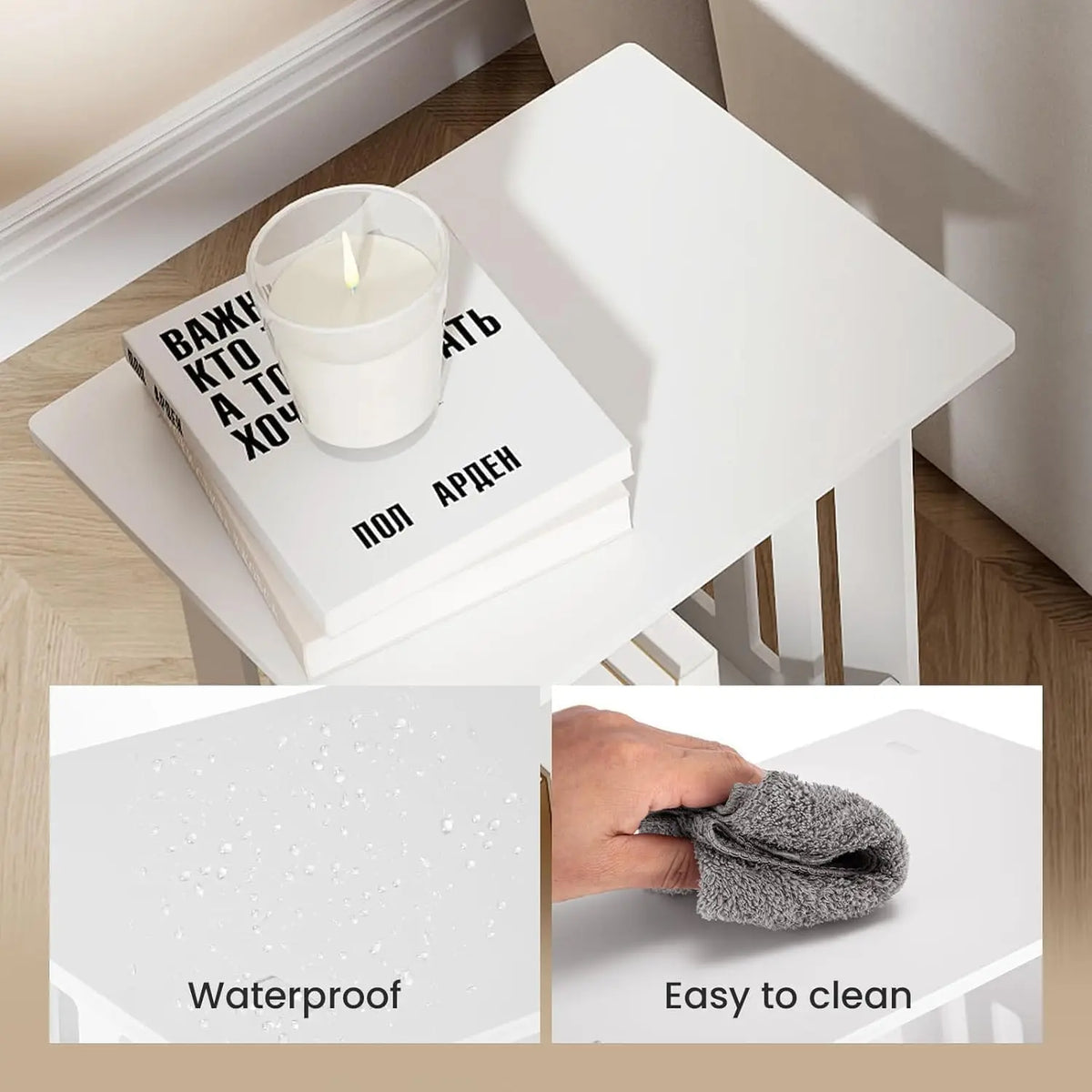 Oyajia Bedside Table With Storage Shelf For Home Use