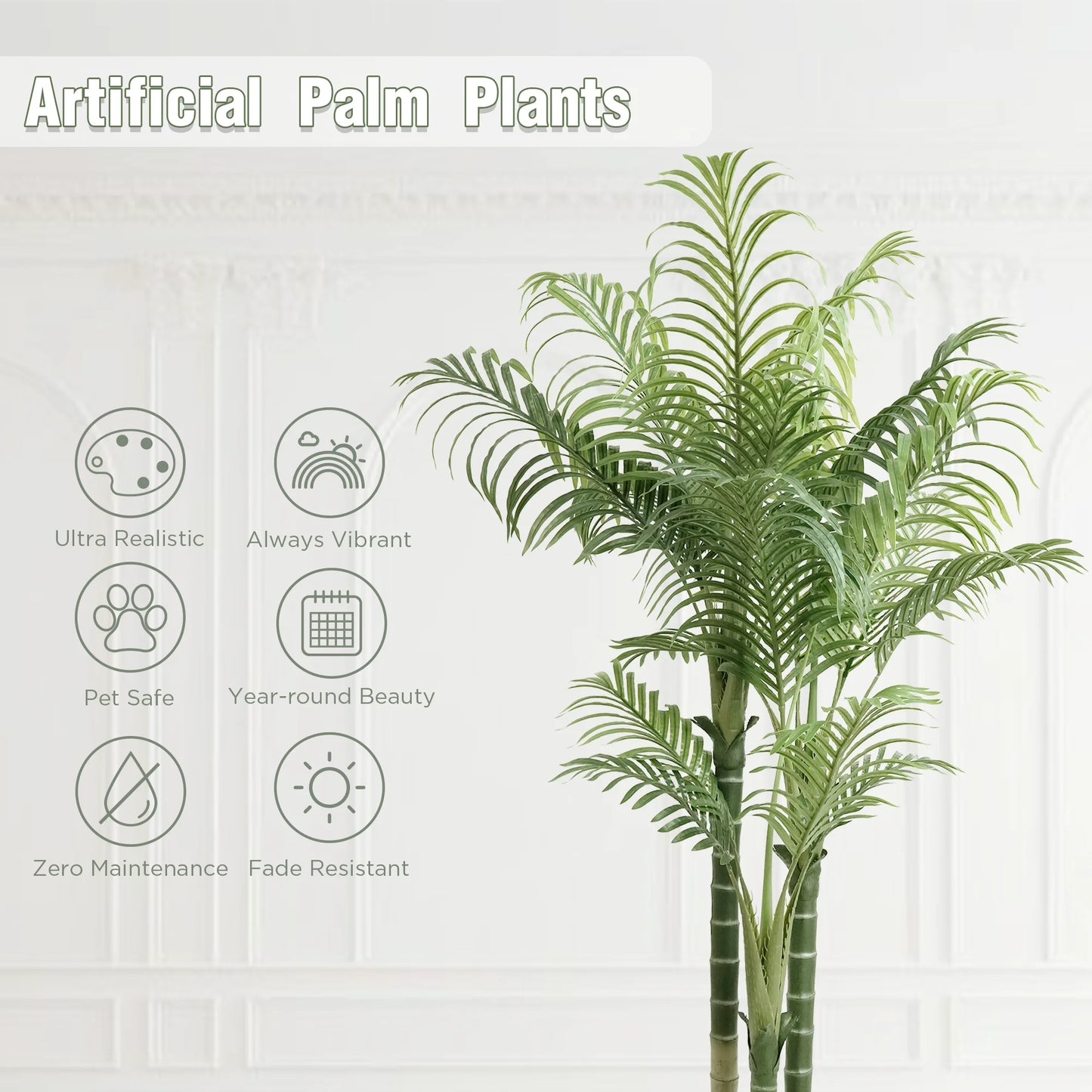 Olitree Artificial Areca Palm Tree For Indoor Home Decor