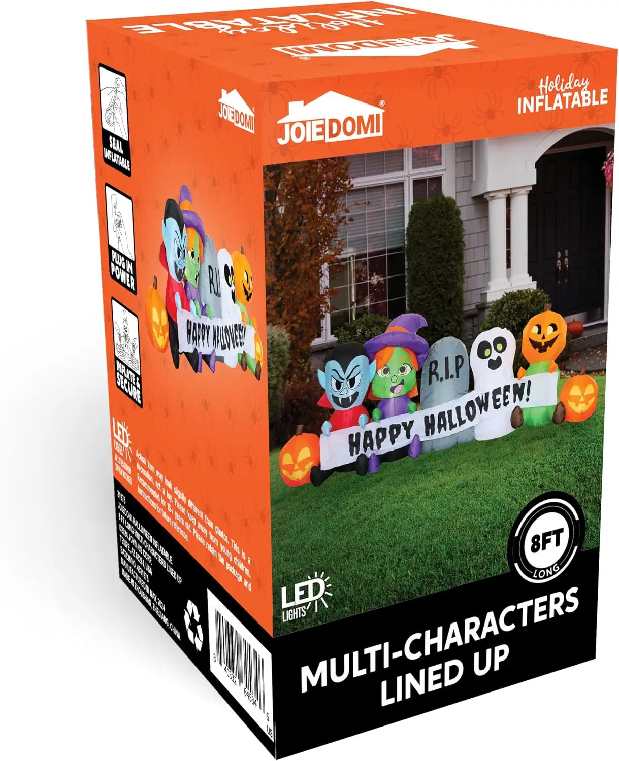 Joyfy Halloween Inflatable Tombstone Ghost Vampire Witch LEDs Decor