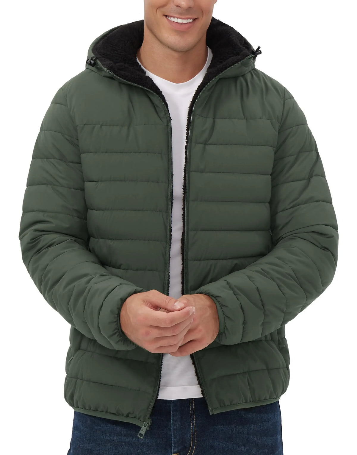 Pioneer Camp Men's Sherpa Lined Hooded Winter Puffer Jacket