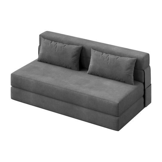 HobbyLane Convertible Corduroy Loveseat Sofa Bed With Throw Pillow