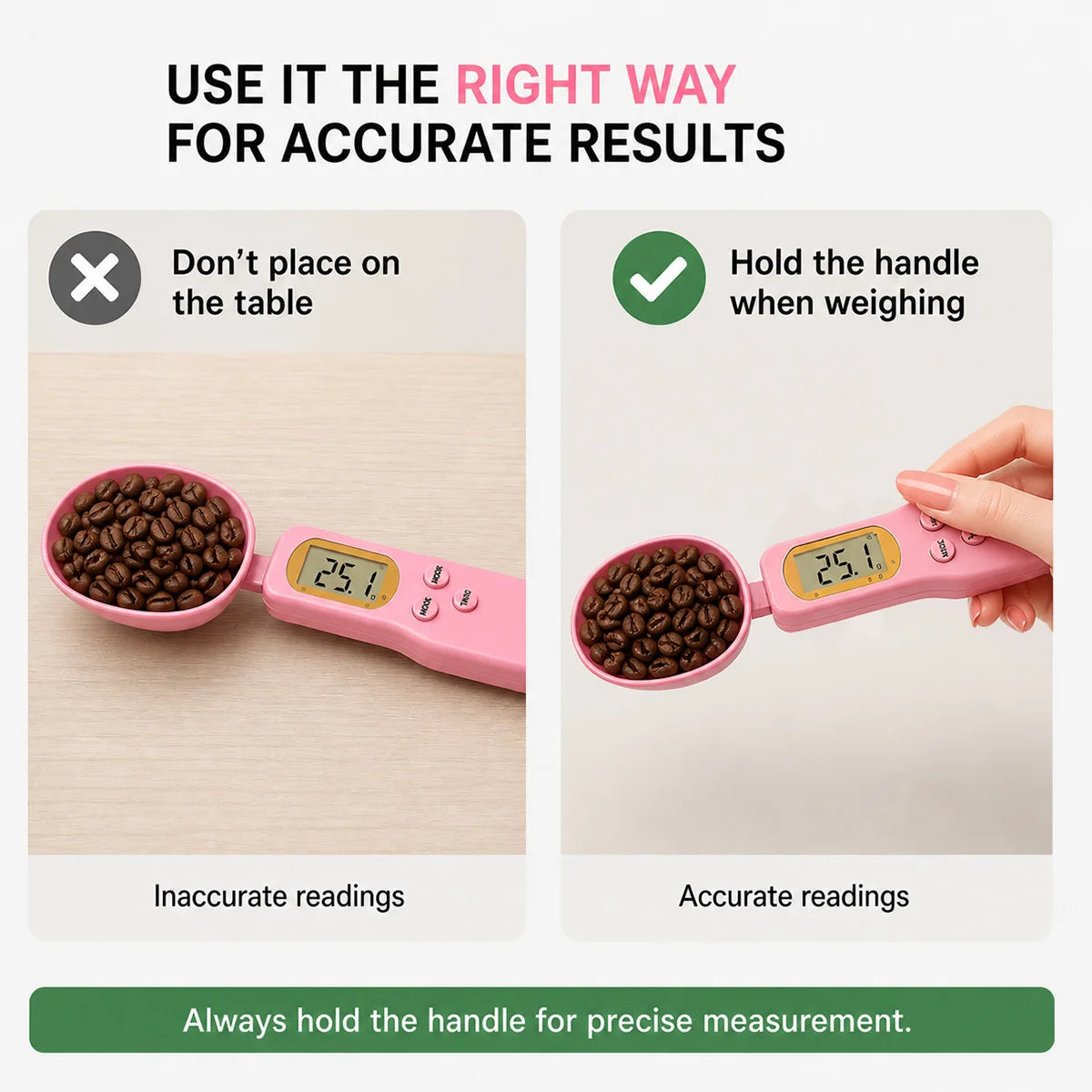 Digital Measuring Spoon Scale With LCD Display For Kitchen Cooking